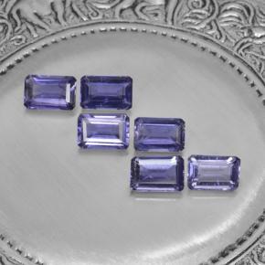 Pedras preciosas de iolita violeta natural de 3,04 ct, corte esmeralda, VS