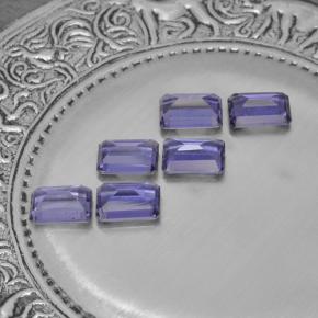 Pedras preciosas de iolita violeta natural de 3,04 ct, corte esmeralda, VS