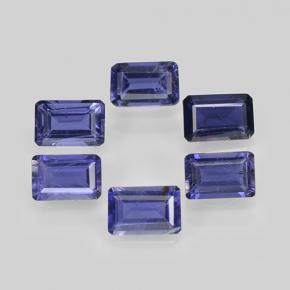 Pedras preciosas de iolita azul natural de 2,83 ct, corte esmeralda, VS