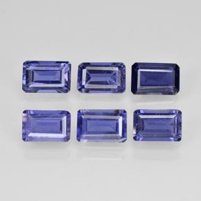 Pedras preciosas de iolita azul natural de 2,83 ct, corte esmeralda, VS
