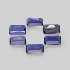 Pedras preciosas de iolita azul natural de 2,83 ct, corte esmeralda, VS
