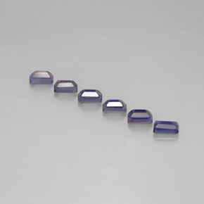 Pedras preciosas de iolita azul natural de 3,16 ct, corte esmeralda, VS