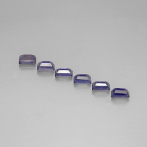 Pedras preciosas de iolita azul natural de  ct, corte esmeralda, VS