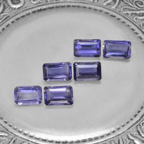 Pedras preciosas de iolita violeta natural de 2,88 ct, corte esmeralda, VS