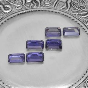 Pedras preciosas de iolita violeta natural de 2,88 ct, corte esmeralda, VS