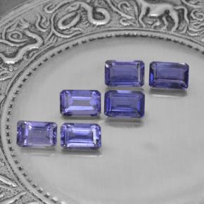 Pedras preciosas de iolita azul natural de 3,30 ct, corte esmeralda, VS