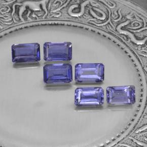 Pedras preciosas de iolita azul natural de 3,30 ct, corte esmeralda, VS