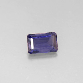 Iolita azul natural 0,49ct, corte esmeralda, VS
