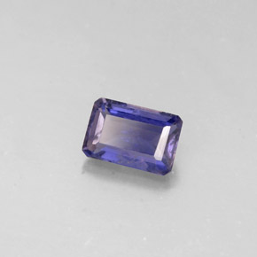 Iolita azul natural 0,49ct, corte esmeralda, VS