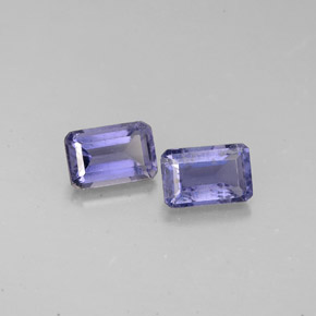 Pedras preciosas de iolita azul natural de  ct, corte esmeralda, VS
