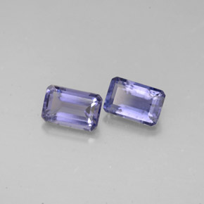 Pedras preciosas de iolita azul natural de  ct, corte esmeralda, VS