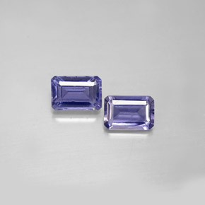 Pedras preciosas de iolita azul natural de  ct, corte esmeralda, VS