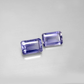 Pedras preciosas de iolita azul natural de  ct, corte esmeralda, VS