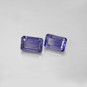 Pedras preciosas de iolita azul natural de  ct, corte esmeralda, VS