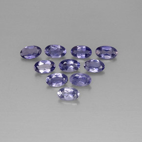Pedras preciosas de iolita azul natural de  ct, corte oval, VS