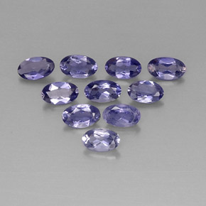 Pedras preciosas de iolita azul natural de  ct, corte oval, VS