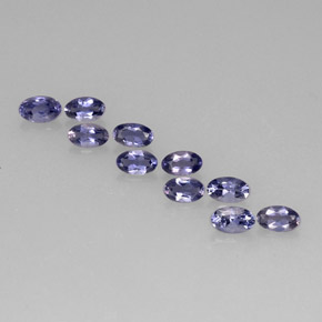 Pedras preciosas de iolita azul natural de  ct, corte oval, VS