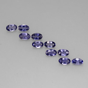 Pedras preciosas de iolita azul natural de  ct, corte oval, VS