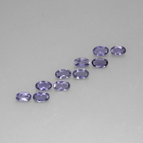 Pedras preciosas de iolita azul natural de  ct, corte oval, VS