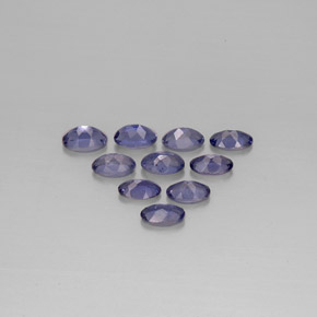 Pedras preciosas de iolita azul natural de  ct, corte oval, VS