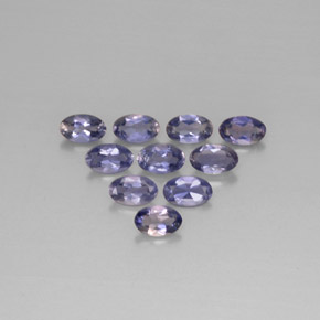Pedras preciosas de iolita azul natural de  ct, corte oval, VS