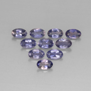 Pedras preciosas de iolita azul natural de  ct, corte oval, VS