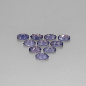 Pedras preciosas de iolita azul natural de  ct, corte oval, VS
