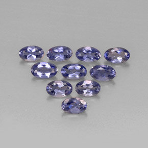 Pedras preciosas de iolita azul natural de  ct, corte oval, VS