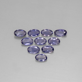 Pedras preciosas de iolita azul natural de  ct, corte oval, VS