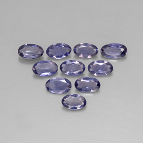 Pedras preciosas de iolita azul natural de  ct, corte oval, VS