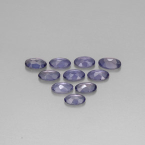 Pedras preciosas de iolita azul natural de  ct, corte oval, VS