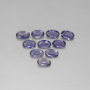 Pedras preciosas de iolita azul natural de  ct, corte oval, VS