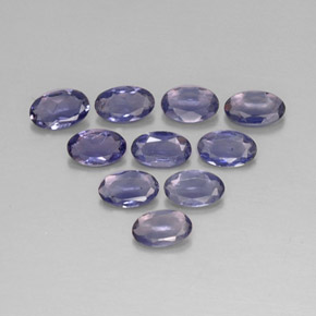 Pedras preciosas de iolita azul natural de  ct, corte oval, VS