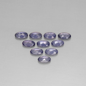 Pedras preciosas de iolita azul natural de  ct, corte oval, VS