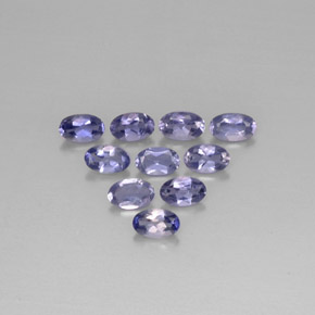 Pedras preciosas de iolita azul natural de  ct, corte oval, VS