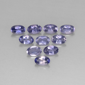Pedras preciosas de iolita azul natural de  ct, corte oval, VS