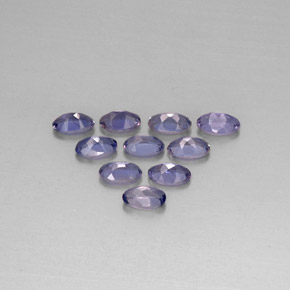 Pedras preciosas de iolita azul natural de  ct, corte oval, VS
