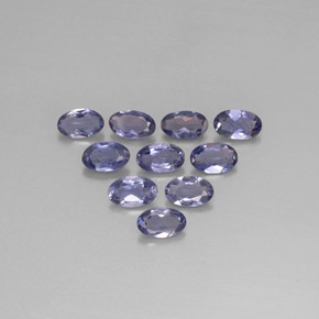 Pedras preciosas de iolita azul natural de  ct, corte oval, VS