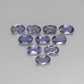 Pedras preciosas de iolita azul natural de  ct, corte oval, VS