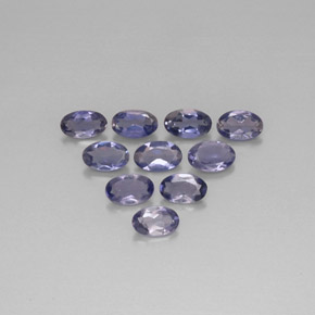 Pedras preciosas de iolita azul natural de  ct, corte oval, VS