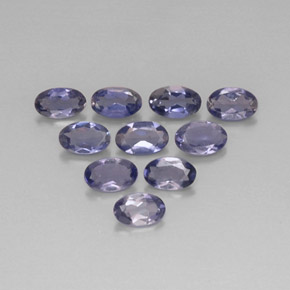 Pedras preciosas de iolita azul natural de  ct, corte oval, VS