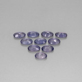 Pedras preciosas de iolita azul natural de  ct, corte oval, VS