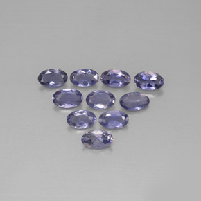 Pedras preciosas de iolita azul natural de  ct, corte oval, VS