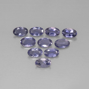 Pedras preciosas de iolita azul natural de  ct, corte oval, VS