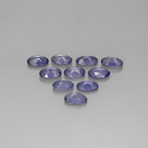 Pedras preciosas de iolita azul natural de  ct, corte oval, VS