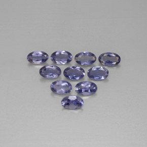 Pedras preciosas de iolita azul natural de  ct, corte oval, VS