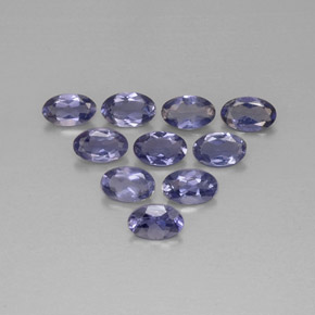 Pedras preciosas de iolita azul natural de  ct, corte oval, VS