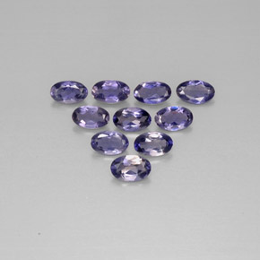 Pedras preciosas de iolita azul natural de  ct, corte oval, VS