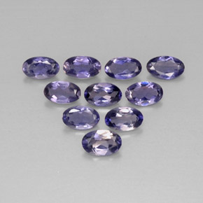 Pedras preciosas de iolita azul natural de  ct, corte oval, VS