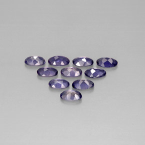 Pedras preciosas de iolita azul natural de  ct, corte oval, VS